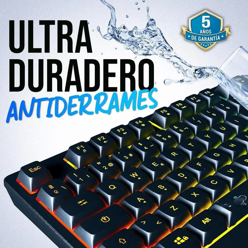 KLIM Chroma Wireless Spanish (España) Keyboard, RGB Backlit Wireless Keyboard